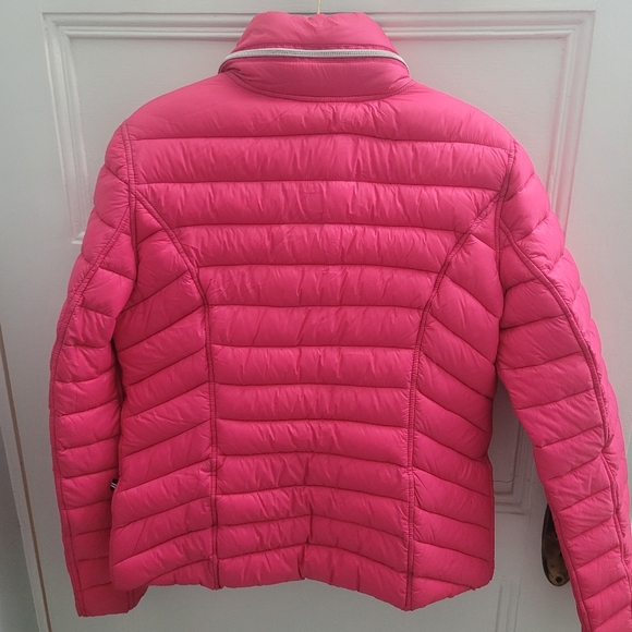 Nautica Womens Pink/ Blue Quilted Packable Puffer Jacket Reversible Size Medium - Picture 5 of 12